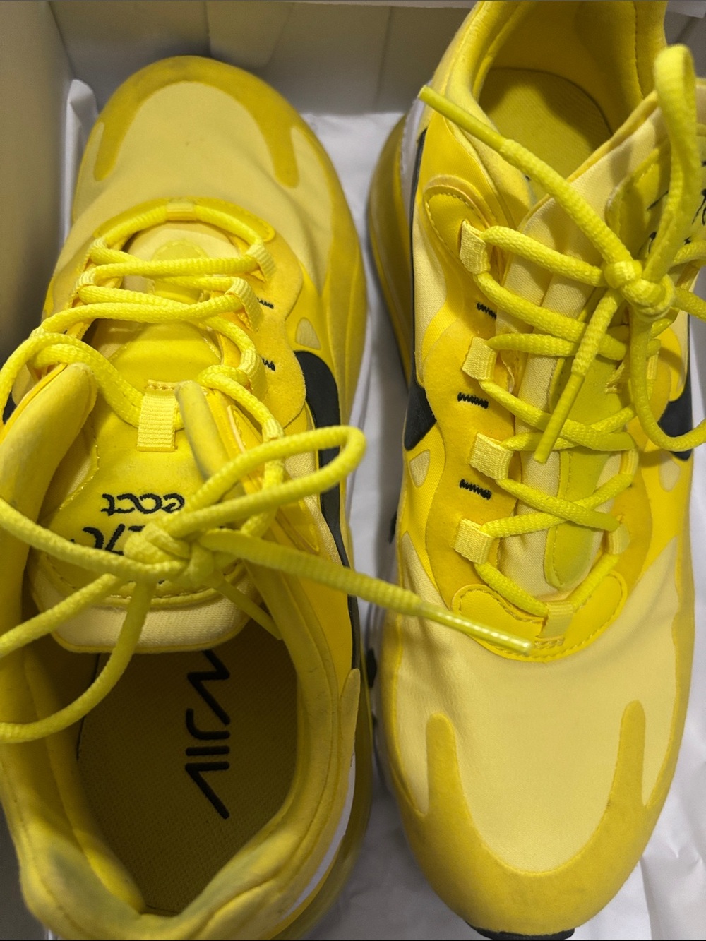 Nike women’s Bright Yellow and Black Lace-Up Sneakers